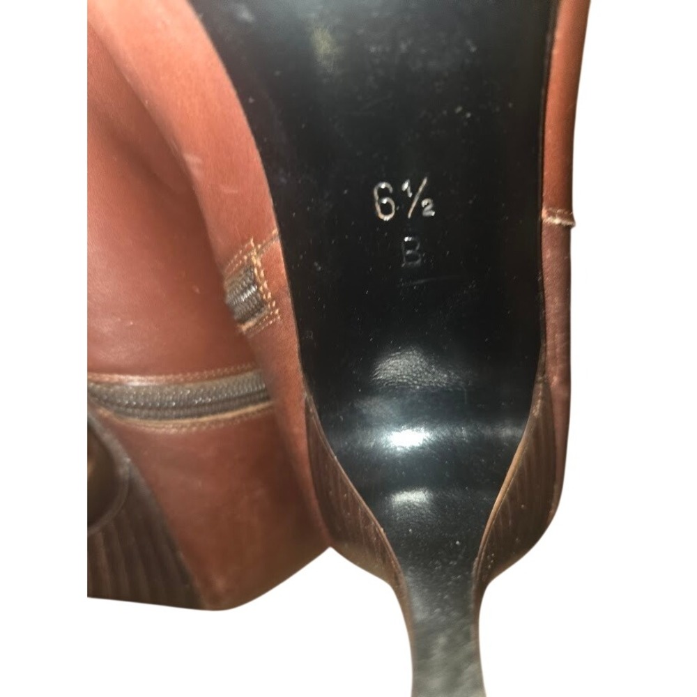 Cole Haan Brown Leather Pointed Toe Kitten Heel  Boots‎ Womens 6.5 B - Picture 5 of 6